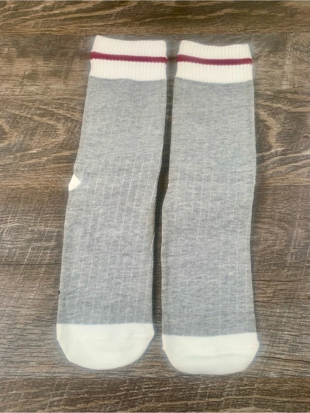 Teacher Novelty Gift Back to School  Crew Socks - Gray & White